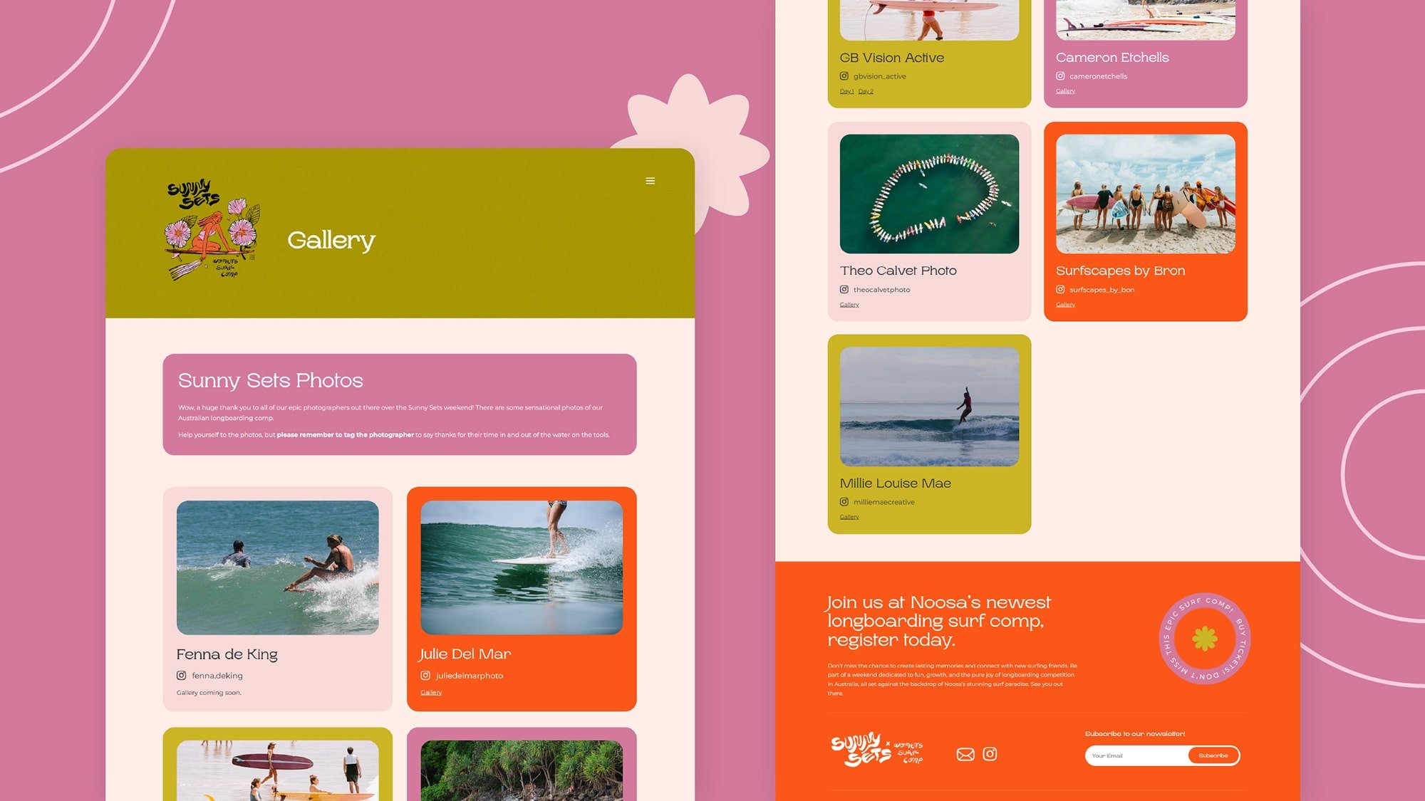 Sunny Sets Women's Surf Comp longboarding Noosa Website Company wordpress hosting seo